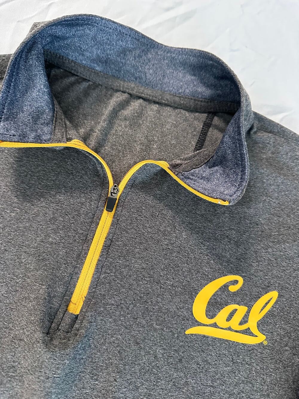Cal Berkeley Golden Bears 1/4 Zip Pullover Gray Gold California NCAA Men’s